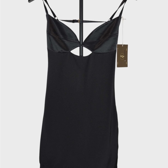 Artless Forever Black Satin Slip Dress - Picture 2 of 6